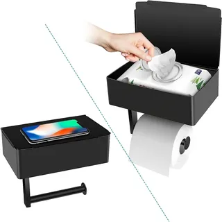 Porte-papier hygiénique avec étagère et rangement