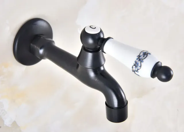 Robinet de jardin extérieur en laiton noir – vue 5