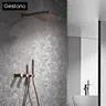 Système de douche mural en laiton gris pistolet de luxe – vue 1