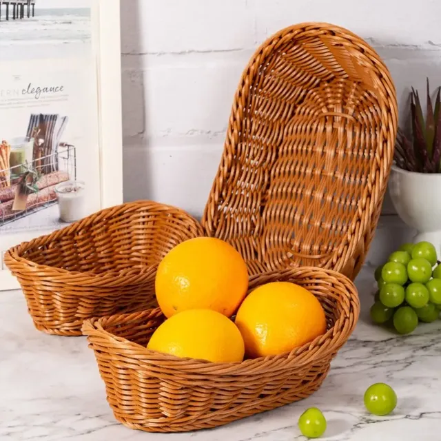 Panier de rangement de cuisine en rotin