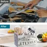 Organisateur ustensiles cuisine bois peint effet vieilli… – vue 5