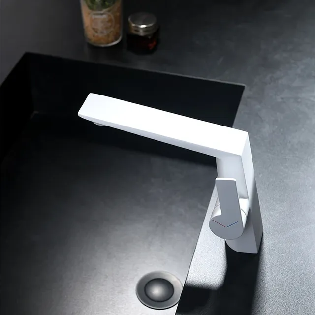 Robinet mitigeur monocommande lavabo vasque laiton blanc… – vue 5