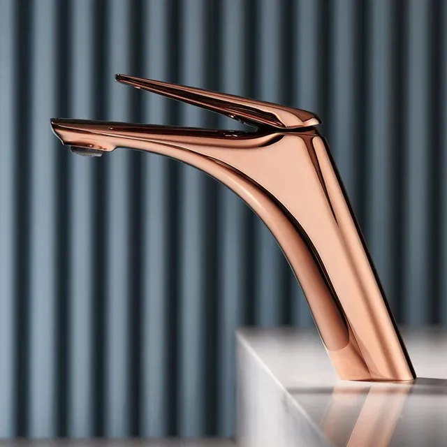 Robinets de salle de bains en or Rose brillant – vue 2