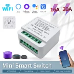 Commutateur WiFi intelligent 20A 16A, Module de disjoncteur de télécommande avec application Cozylife, interrupteur d&rsquo;éclairage sans fil 100-240V, fonctionne avec Alexa Google Home