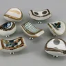 Poignées céramique porcelaine émaillée blanche bordure… – vue 4