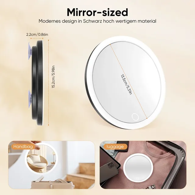 Miroir de vanité grossissant 30x avec lumières – vue 6