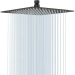 Senlesen-Pommeau de douche carré ultra-mince en acier inoxydable, pommeau de douche à effet pluie, accessoires HOAccessrespiration, chrome et noir, 12 po, 10 po, 8/6 po