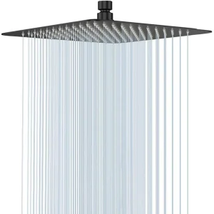 Senlesen-Pommeau de douche carré ultra-mince en acier inoxydable, pommeau de douche à effet pluie, accessoires HOAccessrespiration, chrome et noir, 12 po, 10 po, 8/6 po Senlesen-Pommeau de douche carré ultra-mince en acier inoxydable, pommeau de douche à effet pluie, accessoires HOAccessrespiration, chrome et noir, 12 po, 10 po, 8/6 po