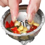 Filtre d&rsquo;évier de cuisine en maille d&rsquo;acier inoxydable, crépine avec poignée et bouchon, proximité de l&rsquo;évier, panier ins, piège à déchets, 1-3 pièces