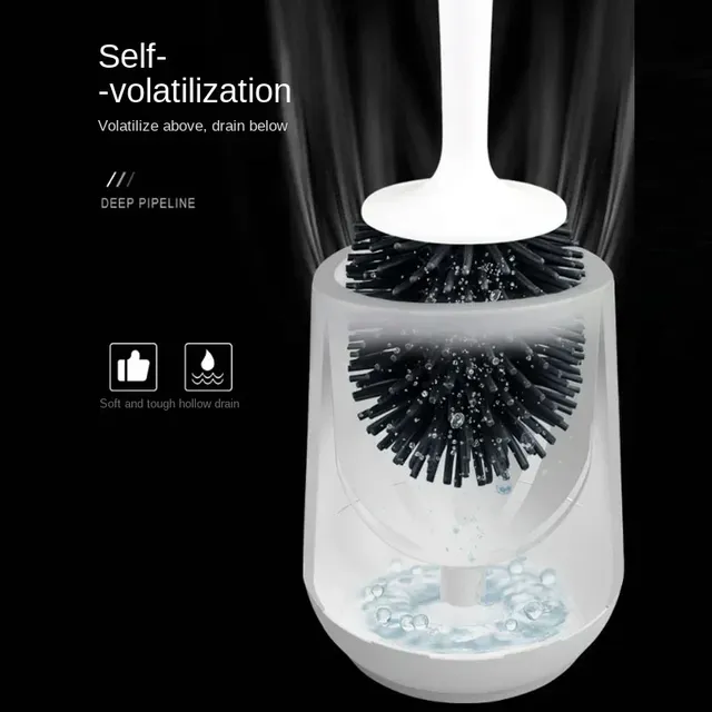 Brosse de toilette noire en Silicone TPR souple – vue 5