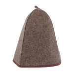 chapeau sauna feutre laine épais conique unisexe portable léger respirant boucle sommet gris chiné bordure renforcée protection cheveux