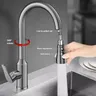 Robinets de cuisine pistolet en cuivre fin gris évier de… – vue 2