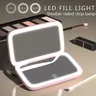 Miroir maquillage LED double face pliable portable rose… – vue 1