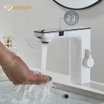 Senlesen-Affichage numérique de la température LED, capteur intelligent blanc pour touristes, robinet de centre commercial d&rsquo;eau chaude et froide