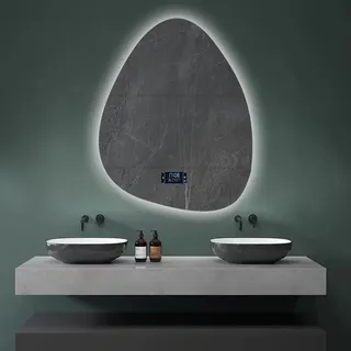 Miroir de salle de bain irrégulier vertical intelligent