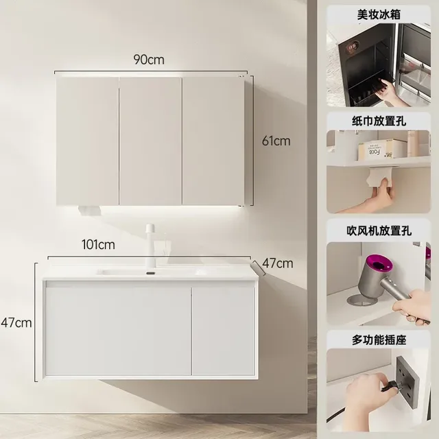 Armoires de salle de bains blanches modernes – vue 5