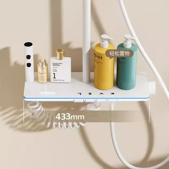 Colonne douche murale blanche affichage numérique led… – vue 3