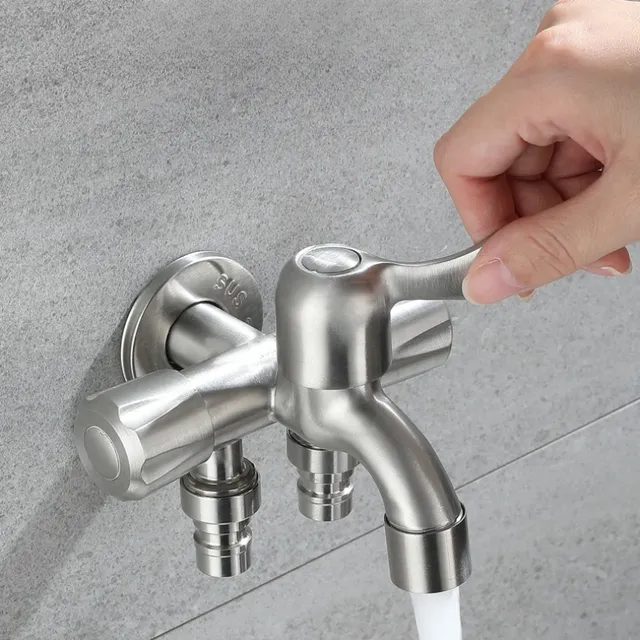 Robinet mural acier inoxydable 304 entrée triple sorties… – vue 6
