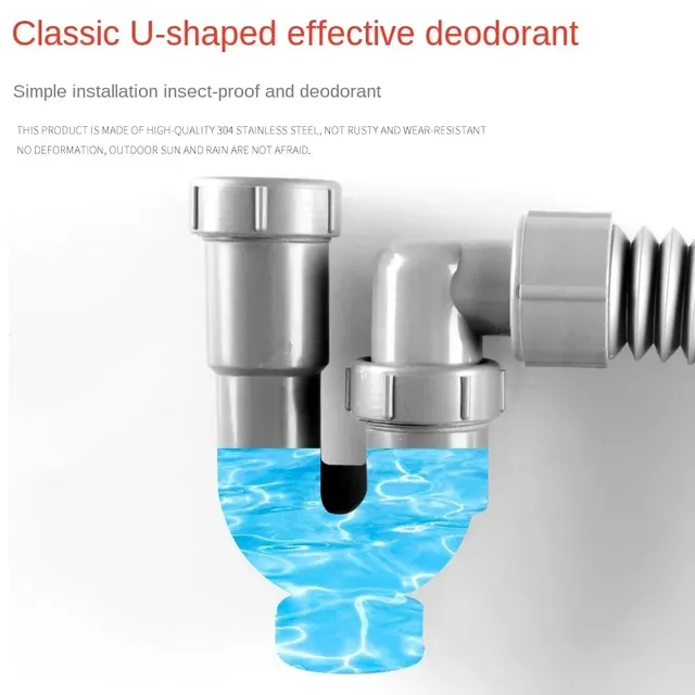 Tuyau de vidange en forme de U pour lavabo de salle de… – vue 4