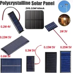 panneau solaire polycristallin époxy miniature module bricolage fil soudé fixation zéro virgule trois watt cinq volt haut rendement faible luminosité
