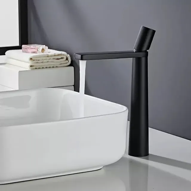 Mitigeur lavabo noir mat contemporain mono levier bec… – vue 2