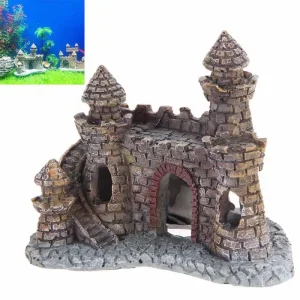 Décorations d&rsquo;aquariums de château de dessin animé en résine, ornements de tour de château, accessoires d&rsquo;aquarium précieux de poisson
