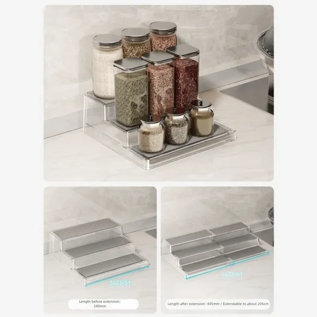 Étagère extensible trois niveaux escalier acrylique… – vue 2