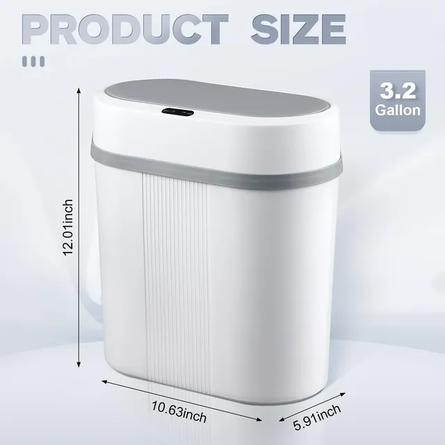Poubelle de salle de bain avec capteur de mouvement – vue 2
