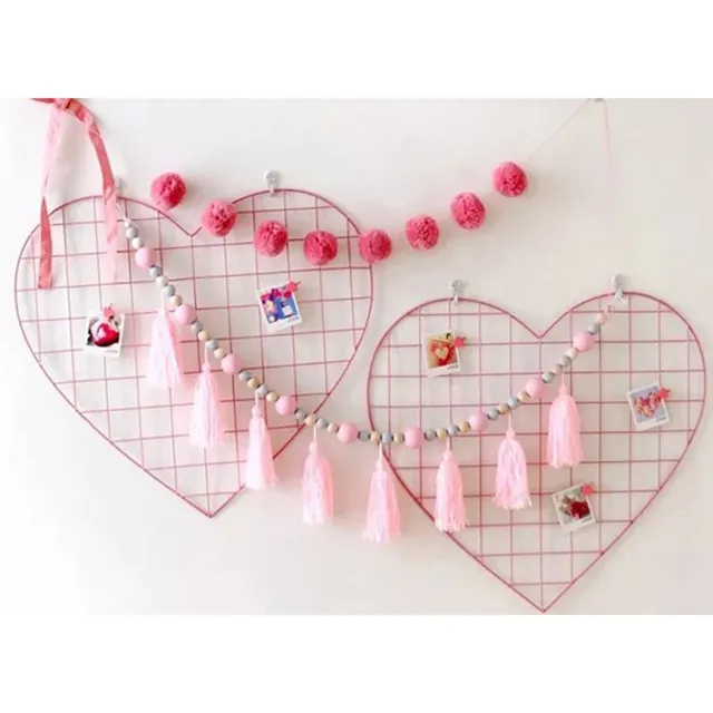 Panneau grille coeur métal rose poudré solide design… – vue 6