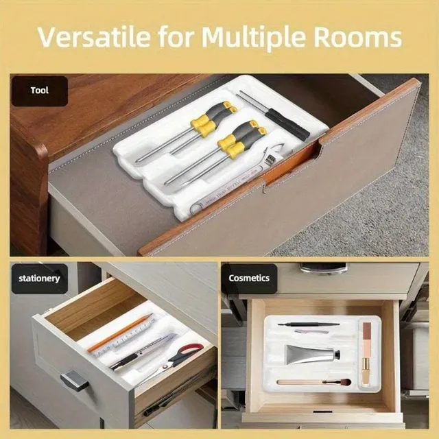 Organisateur couverts tiroir rose plastique rigide… – vue 3