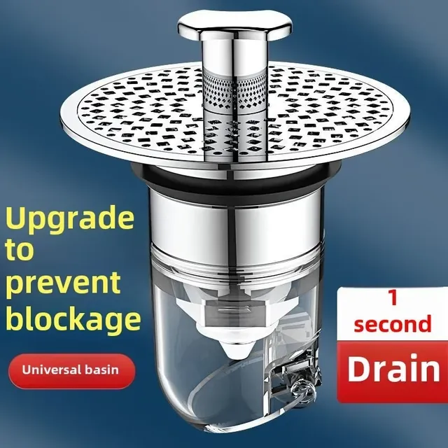 Bonde lavabo universelle antibouchage inox chromé tamis…