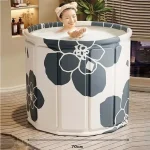 Baignoire pliante pour adultes, baignoire isolée épaisse, seau de bain rond et élargi, pliable, pour salle de bain, SPA