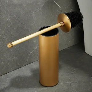 Porte-brosse de toilette en Bronze Antique, brosse de toilette sur pied avec Long manche, outils de nettoyage pour ensemble de matériel de salle de bains