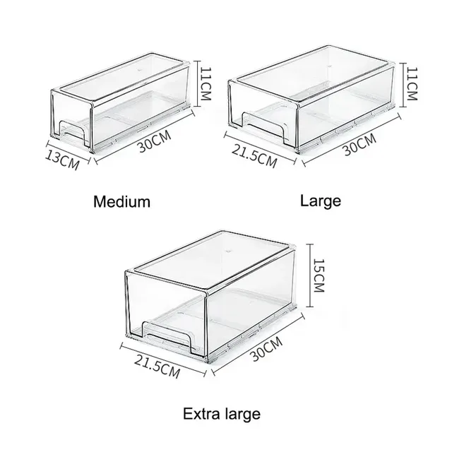 Organisateur réfrigérateur empilable transparent tiroirs… – vue 6