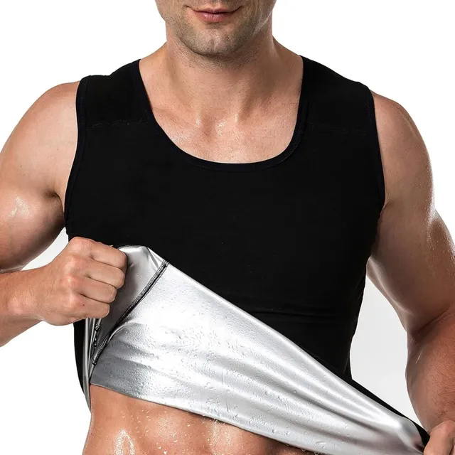 Gilet sauna homme sans manches coupe ajustée noir… – vue 4