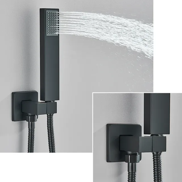 Système de douche à affichage numérique LCD noir – vue 3