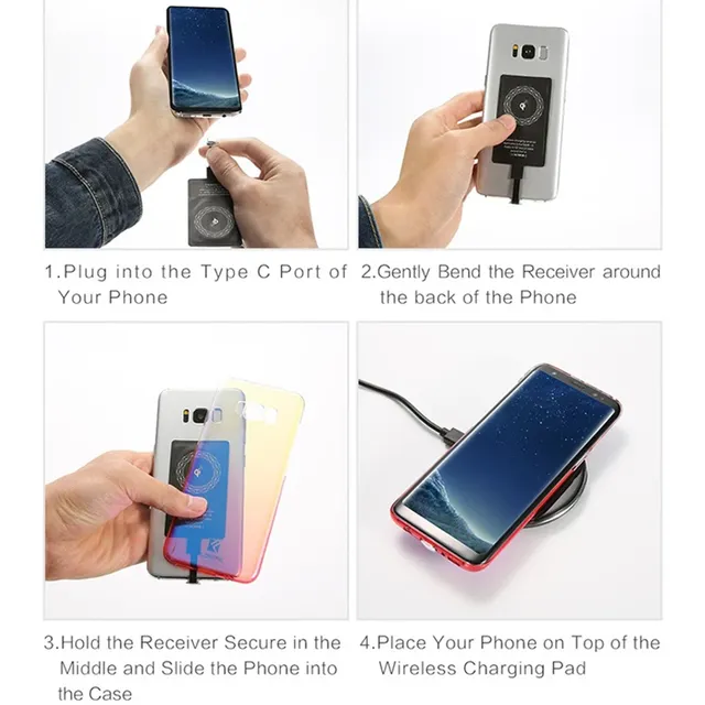 Chargeur sans fil récepteur Support Type C Micro USB… – vue 5