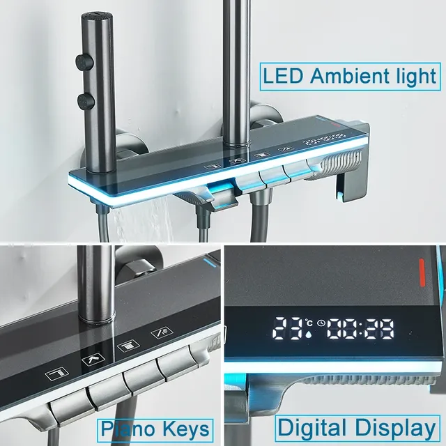 Robinet de douche de salle de bains LED intelligent de… – vue 3