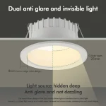 Dimmable LED Downlight 7W 12W 15W Anti-éblouissement LED Spot AC220V 110V LED décoration plafonniers pour intérieur chambre Spot lampes