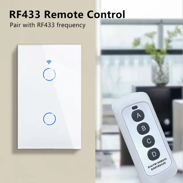 Tuya US WiFi interrupteur mural intelligent RF433 1/2/3… – vue 3