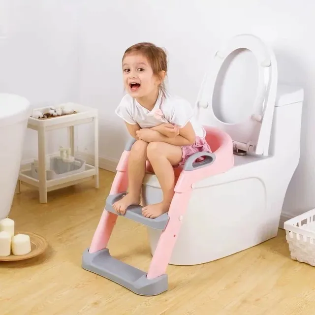 Réducteur WC enfant siège rembourré gris blanc plastique… – vue 2