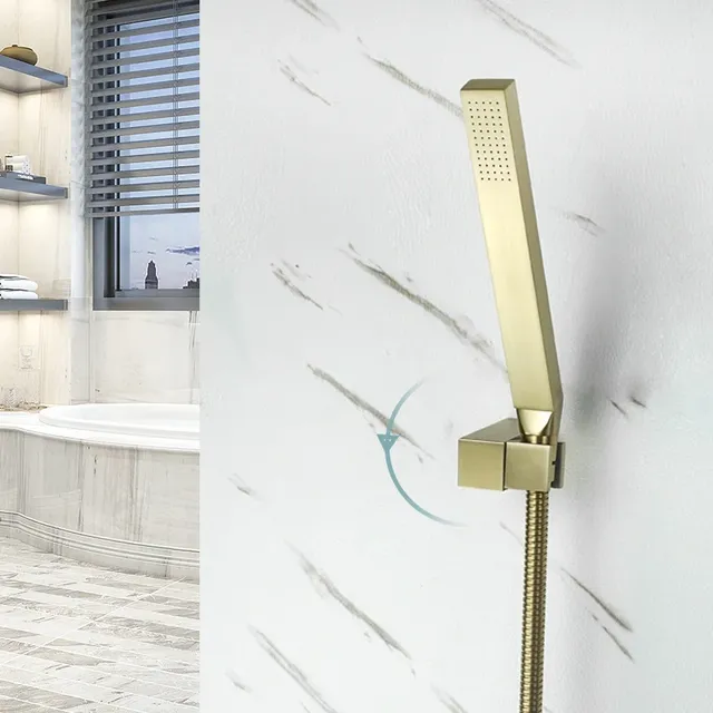 Pommeau de douche à main en laiton doré brossé – vue 3
