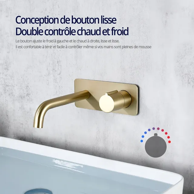 Mitigeur mural encastré lavabo baignoire plaque… – vue 3