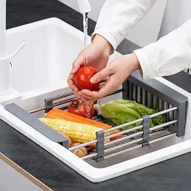 Panier de vidange d'évier extensible en acier inoxydable – vue 3