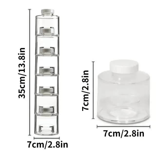 Pots épices empilables modulaires cylindriques acrylique… – vue 3