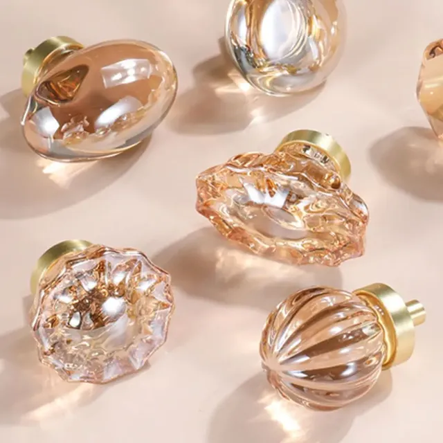 Poignée cristal champagne base alliage zinc doré… – vue 3