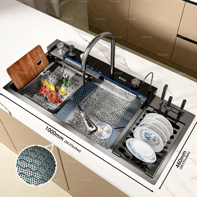 Évier de cuisine en acier inoxydable – vue 4