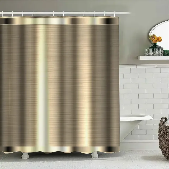 Rideau de douche doré de luxe : une touche d'élégance… – vue 4