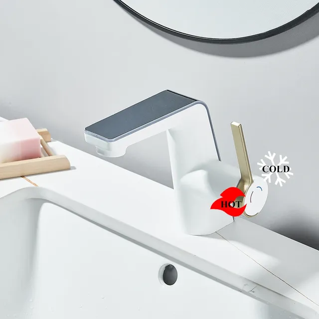 Robinet de lavabo à affichage de la température blanche – vue 7