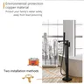 Robinet de baignoire de sol carré noir de luxe – vue 5
